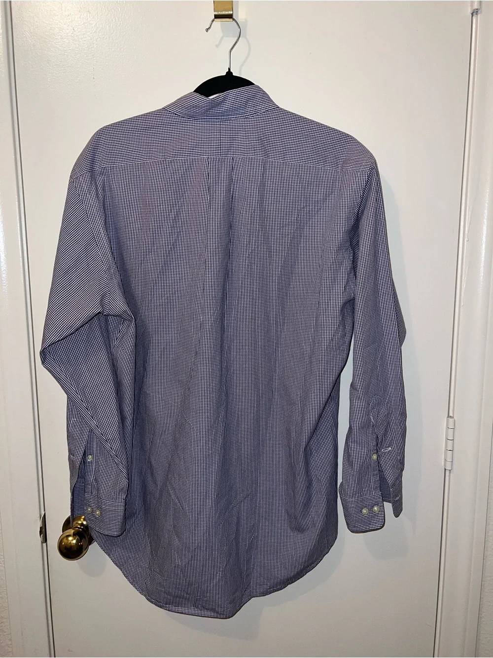 Polo by Ralph Lauren Purple and White Micro-Check Button-Down Shirt